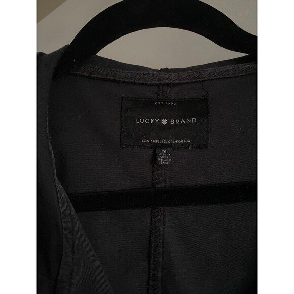 Lucky Brand Black Lyocell Utility Jacket Stretch Medium Fall Spring Womens Coat - Picture 6 of 10